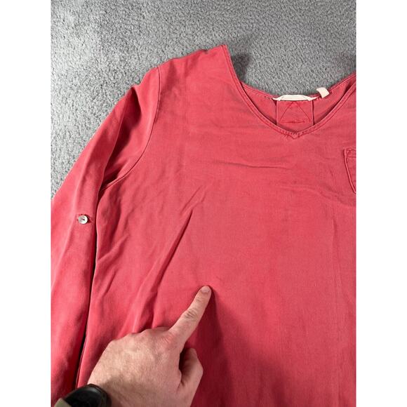 Soft Surroundings Shirt Womens Large Tunic Pink Long Sleeve Round Neck Lyocell - Picture 5 of 12